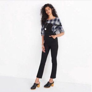 Madewell Black Kickflare Overalls